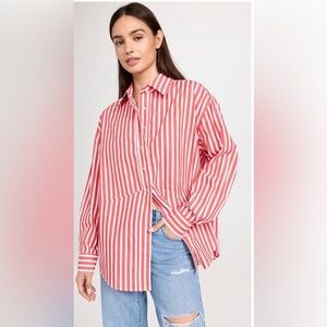 FAVORITE DAUGHTER Oversized Stripe Ex Boyfriend Shirt S EUC